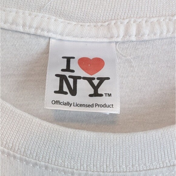 I Love NY Size Large White Tee Shirt Mens Short Sleeve NYC T-shirt New York L - Picture 3 of 6